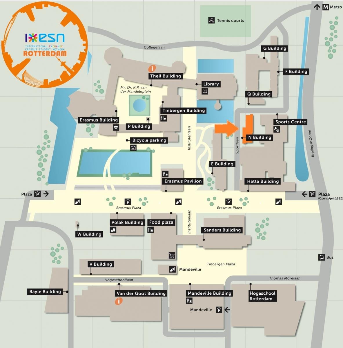Mapa erasmus univerziteta Roterdamu 