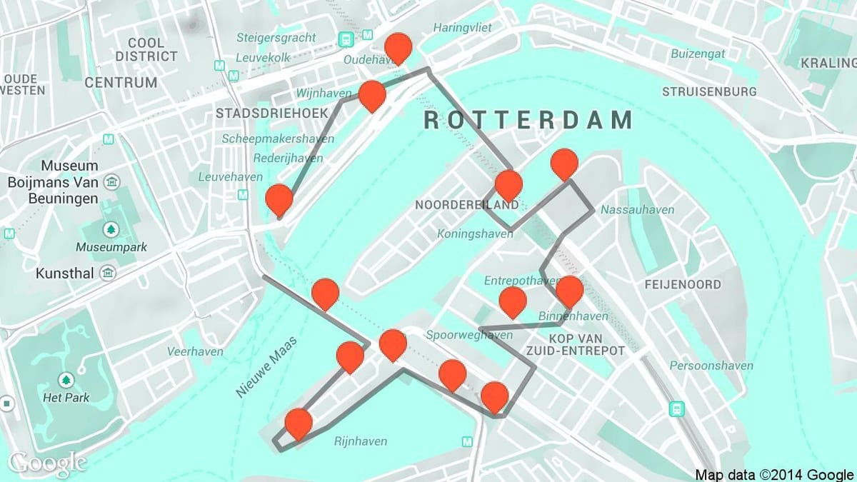 Mapa Roterdamu arhitekture