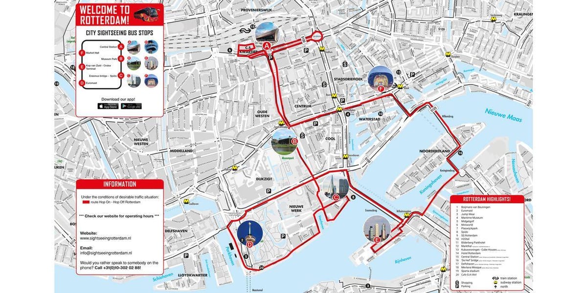 Mapa Roterdamu bus 
