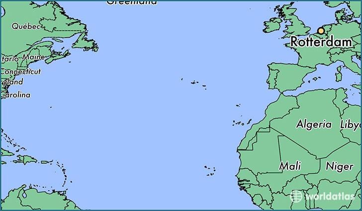 mapa Roterdamu na svijetu 