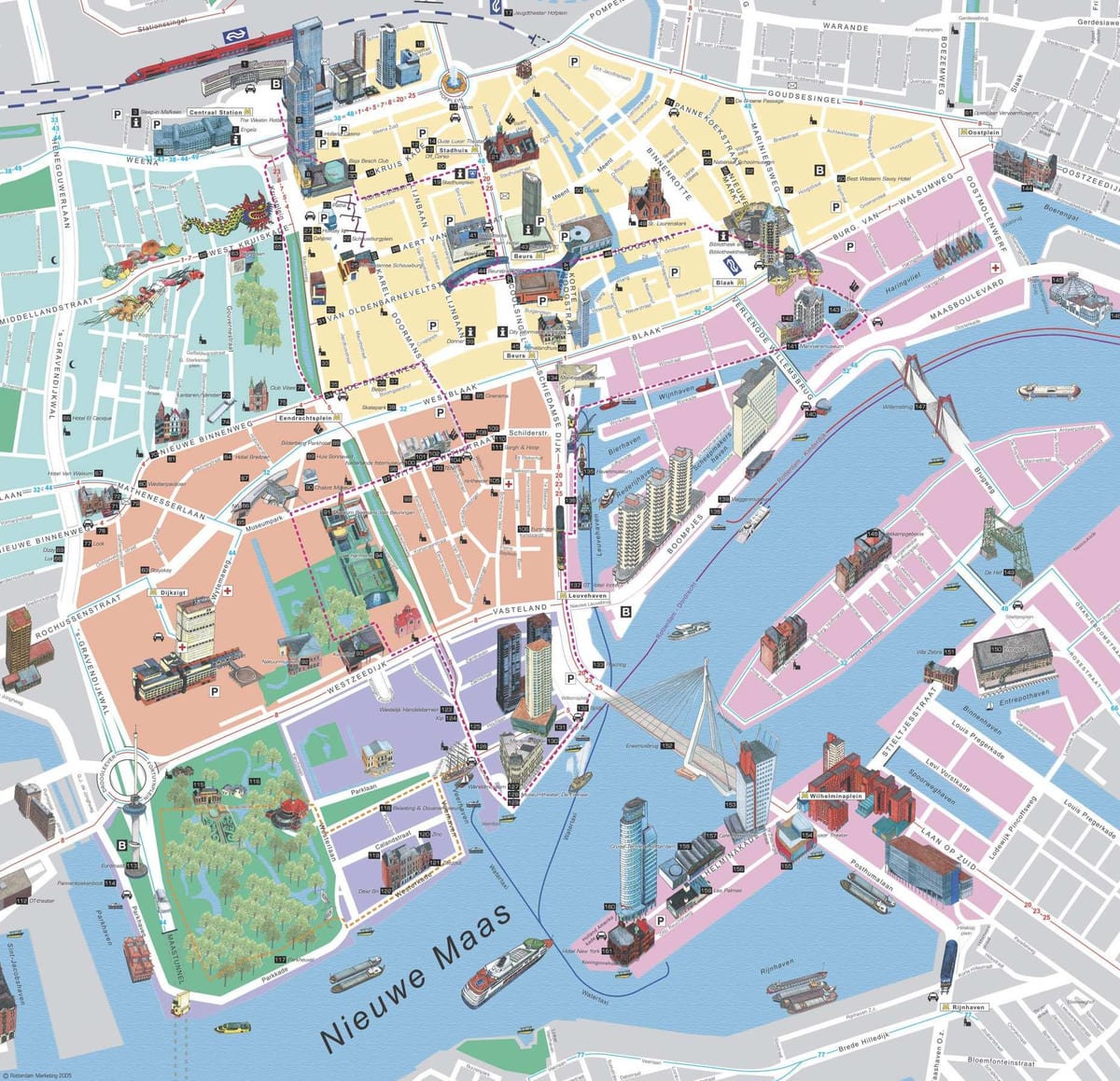 Mapa Roterdamu razgledanje
