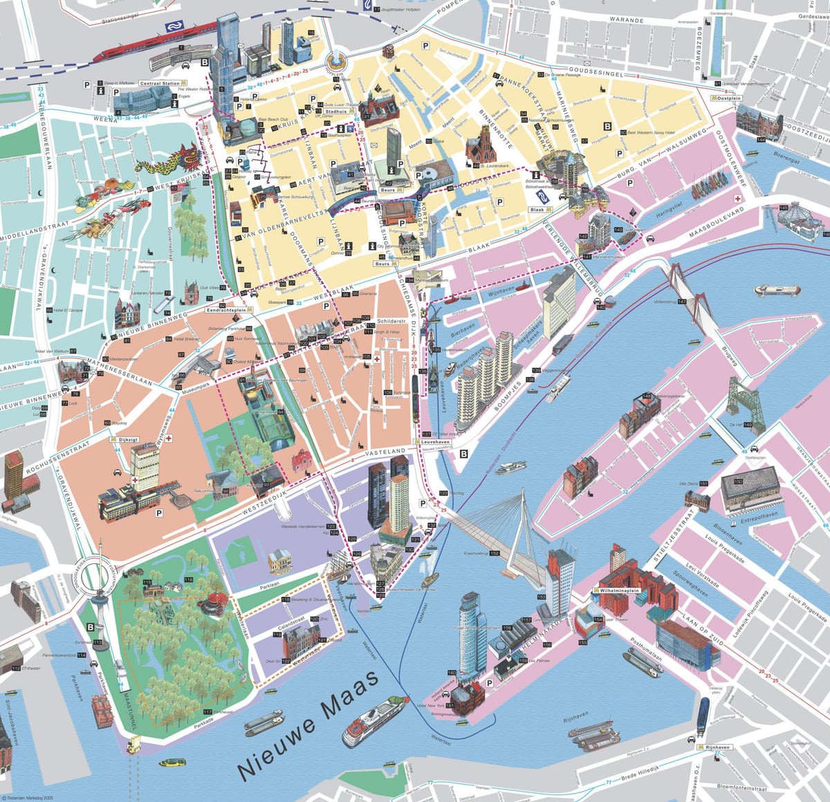 Mapa Roterdamu turističke atrakcije 